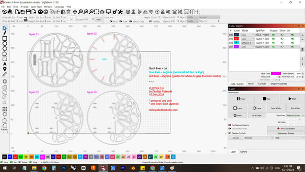 "KLETKA 3.0" Wall Clock DIGITAL DESIGN for Laser Cutting