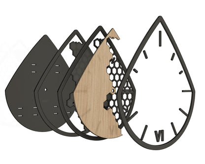 "KAPKA" Wall Clock DIGITAL DESIGN for Laser Cutting