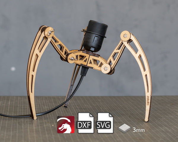 "TRIKRAK" Tripod Lamp DIGITAL DESIGN for Laser Cutting