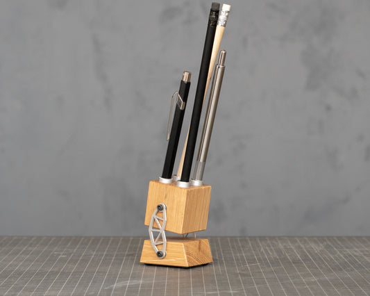 TUBA pencil holder, oak