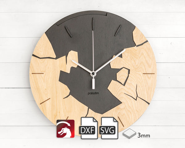 "VREME 2.0" Wall Clock DIGITAL DESIGN for Laser Cutting