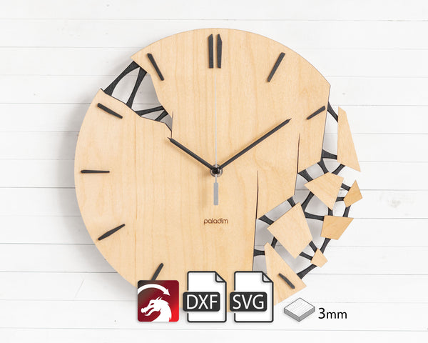 "VREME 6.0" Wall Clock DIGITAL DESIGN for Laser Cutting