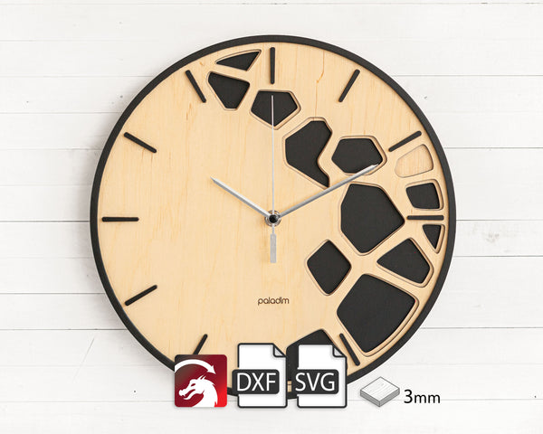 "VREME 5" Wall Clock DIGITAL DESIGN for Laser Cutting