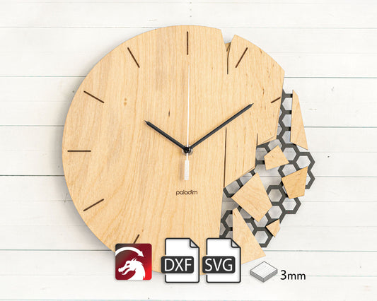 "VREME Lite" Wall Clock DIGITAL DESIGN for Laser Cutting