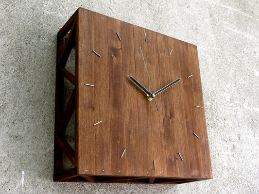 "Kub I" wall clock 30x30cm (12"x12") - Paladim Handmade